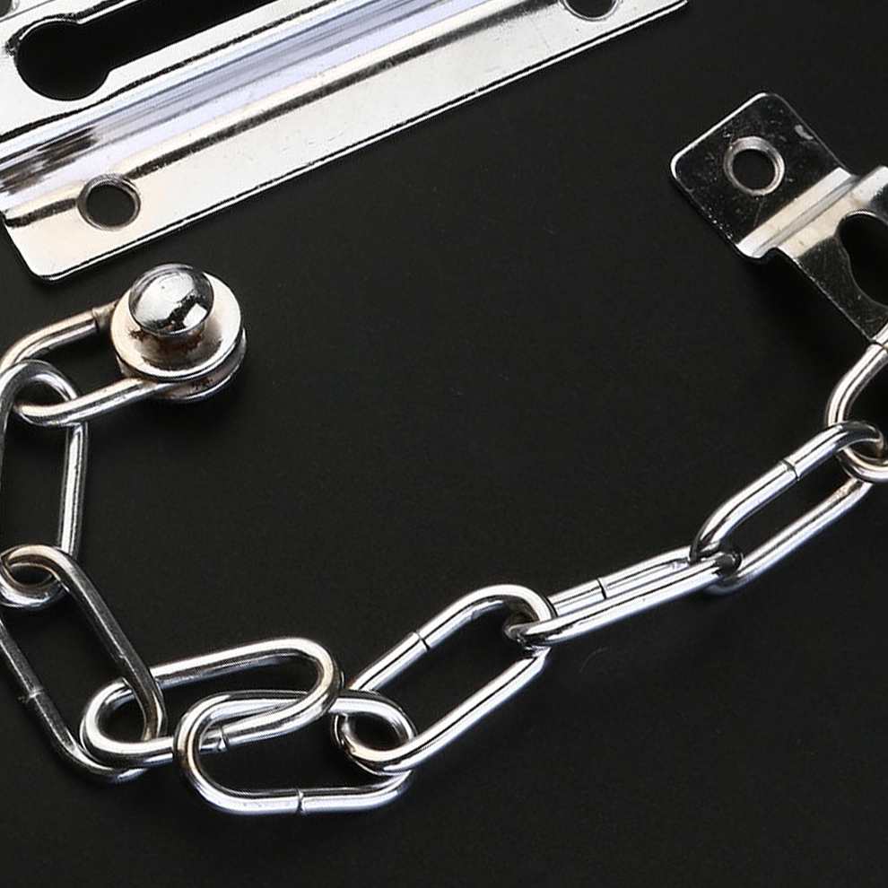 Pro Silver Iron Chain Door Guard Latch Security Lock Latches