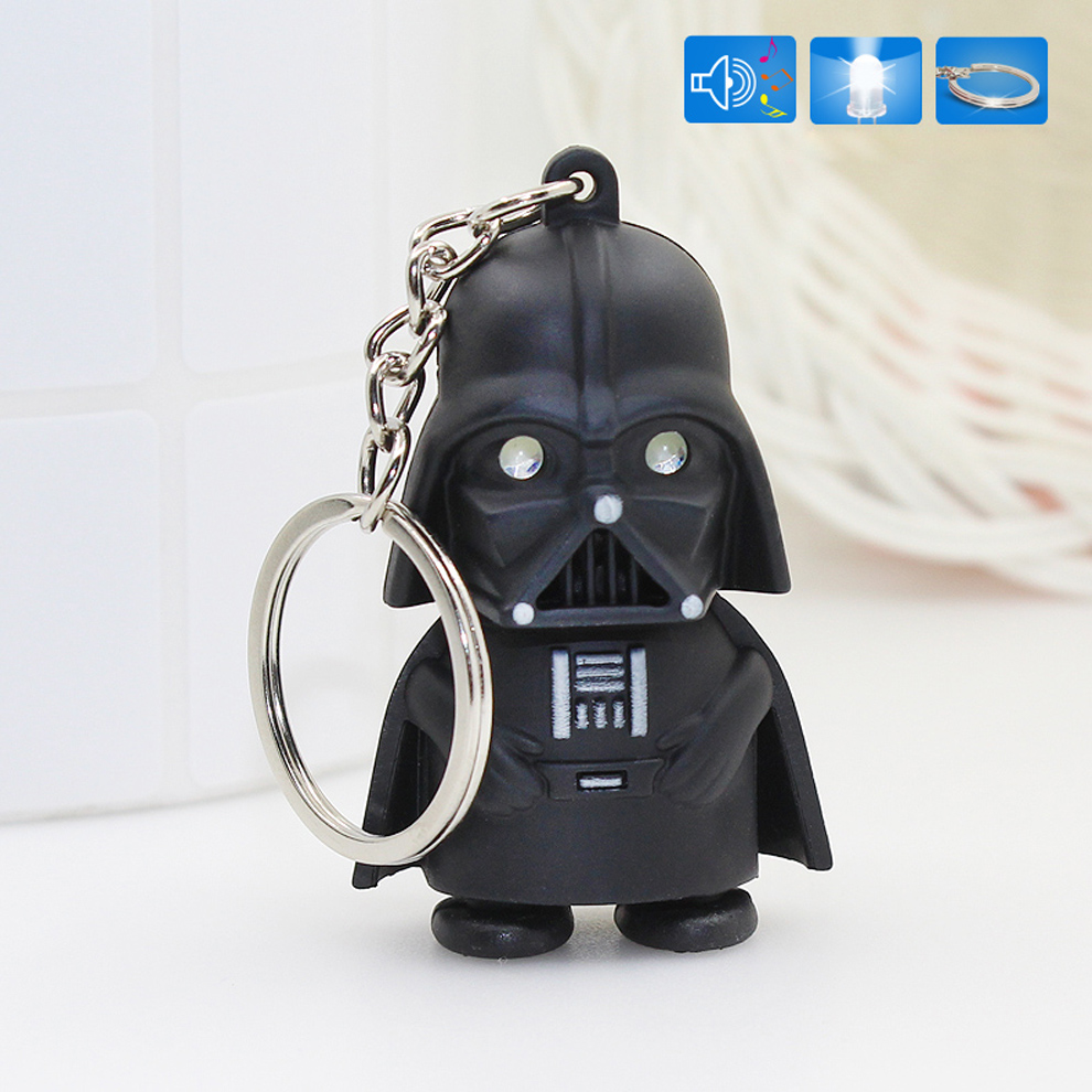 Funny Red Light Up LED Star Wars Darth Vader With Sound Keyring