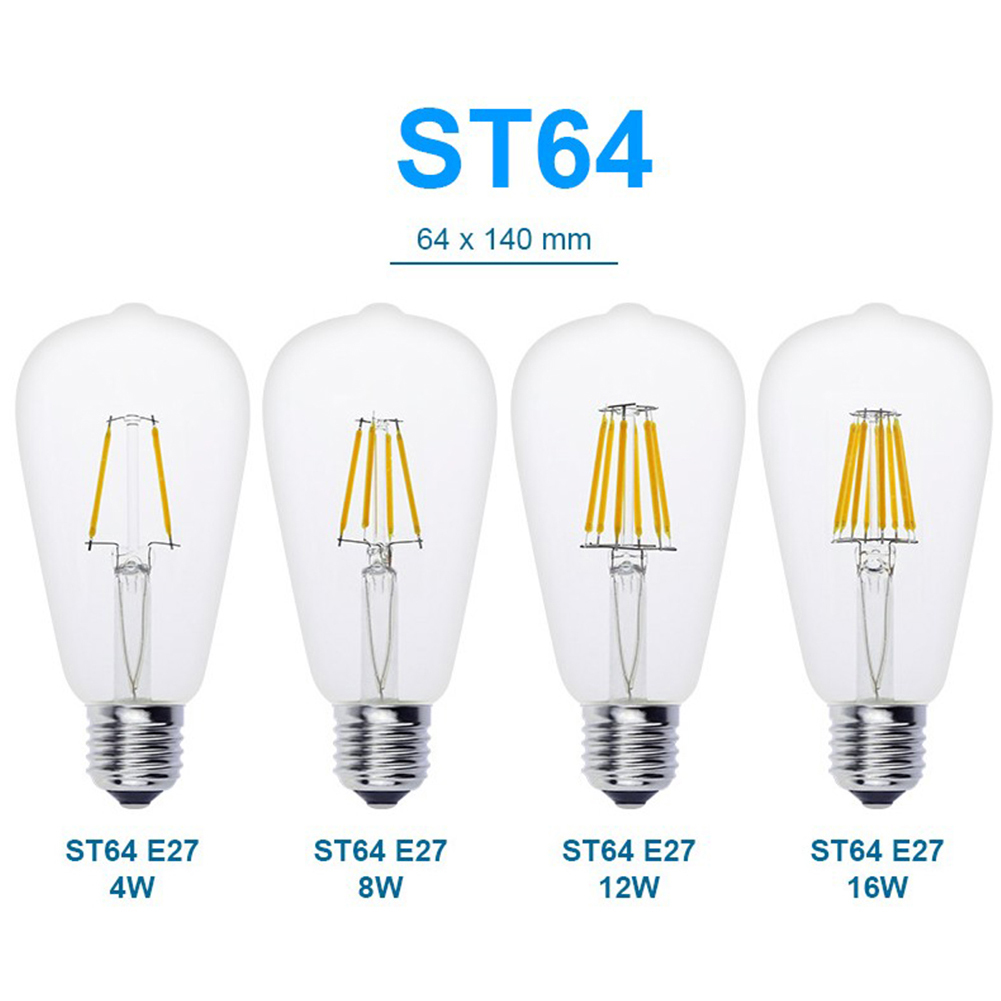 E27 E14 416W COB LED RETRO EDISON FILAMENT LIGHT BULB VINTAGE G45/A60