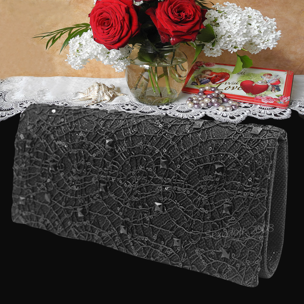 UK Women Sequins Handbag Wedding Bridal Evening Crossed Tote Clutch Bag Purse