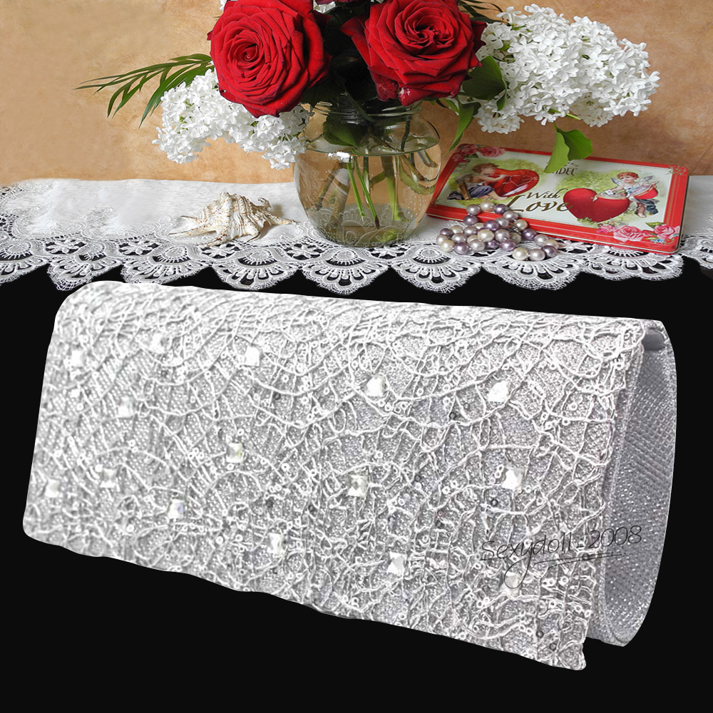 UK Women Sequins Handbag Wedding Bridal Evening Crossed Tote Clutch Bag Purse