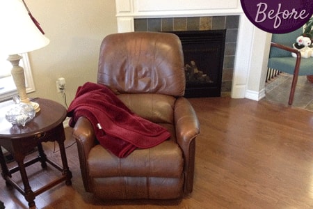 Brown Leather Recliner by Sensational SEAMS in Courtice, ON - Room of the Month August 2016
