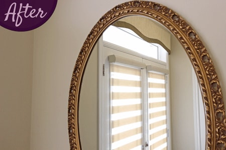 Round Gold Framed Mirror by Sensational SEAMS in Courtice, ON - Room of the Month August 2016