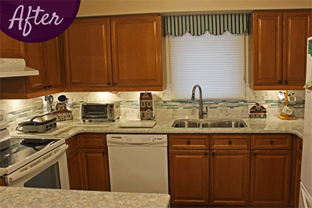 Kitchen Window Treatments by Sensational SEAMS in Wilmot Creek, Newcastle, ON - Room of the Month July 2016