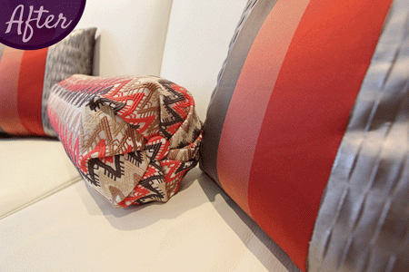 Decorative Bolster Pillow by Sensational SEAMS in Bowmanville, ON - Room of the Month September 2016