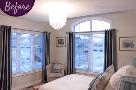 Bedroom Window Treatments by Sensational SEAMS in Newcastle, ON - Room of the Month October 2017