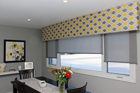 Kitchen Motorized Window Treatments by Sensational SEAMS in Clarington, ON - Room of the Month January 2018