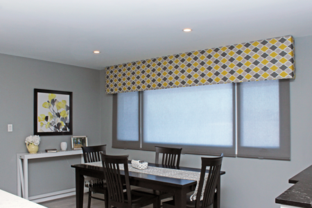 Hunter Douglas Motorized Window Treatments by Sensational SEAMS in Clarington, ON - Room of the Month January 2018
