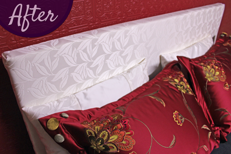 Custom Bed Headboard by Sensational SEAMS in Bowmanville, ON - Room of the Month July 2018