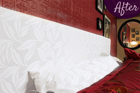 Bed Headboard Design by Sensational SEAMS in Bowmanville, ON - Room of the Month July 2018