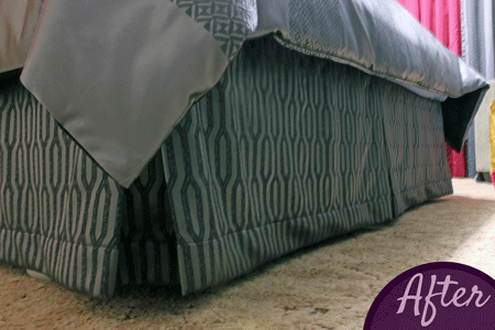 Bed Skirt Design by Sensational SEAMS in Bowmanville, ON - Room of the Month July 2018