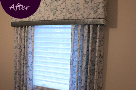 Floral Print Window Box Valance, Curtains by Sensational SEAMS in Oshawa, ON - Room of the Month February 2019