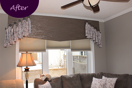 Window Valances by Sensational SEAMS in Newcastle, ON - Room of the Month June 2019