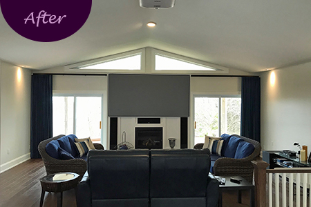 Motorized Window Shutters by Sensational SEAMS in Newcastle, ON - Room of the Month July 2019
