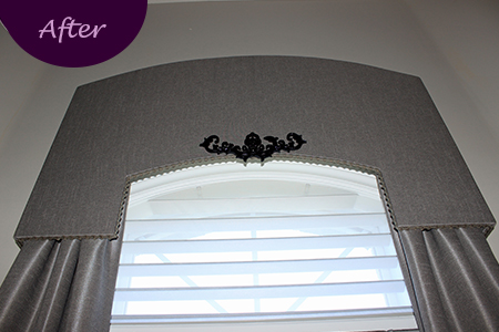 Swag Valance with Jabots by Sensational SEAMS in Newcastle, ON - Room of the Month October 2019