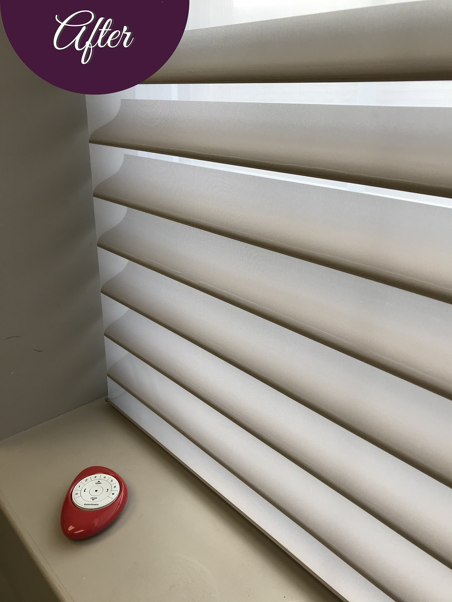 Motorized Window Blinds by Sensational SEAMS in Newcastle, ON - Room of the Month March 2021