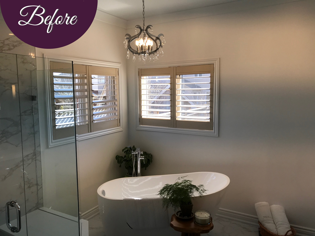 Bathroom Window Shades by Sensational SEAMS in Oshawa, ON - Room of the Month August 2021