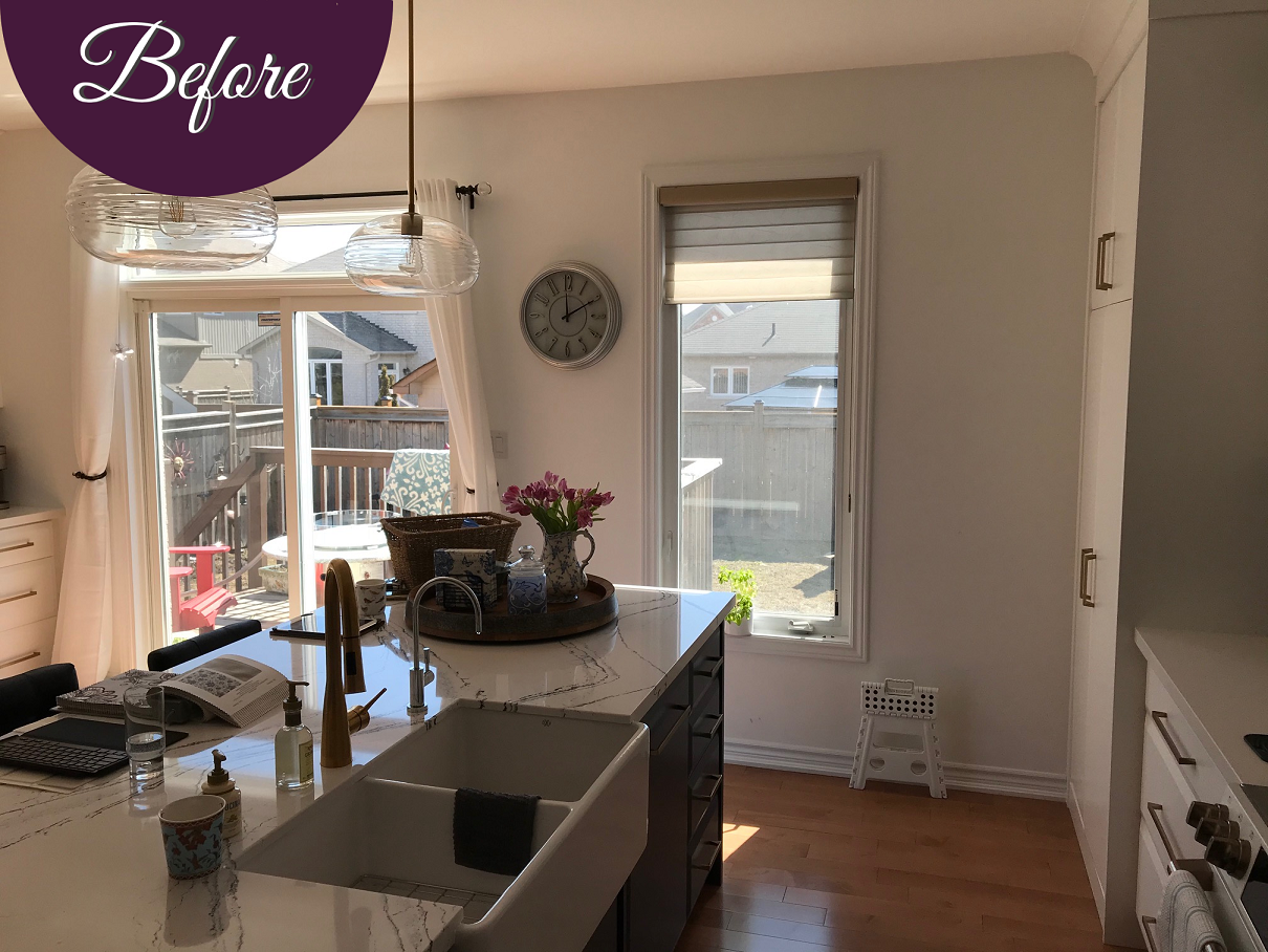 Kitchen Window Treatment by Sensational SEAMS in Oshawa, ON - Room of the Month August 2021