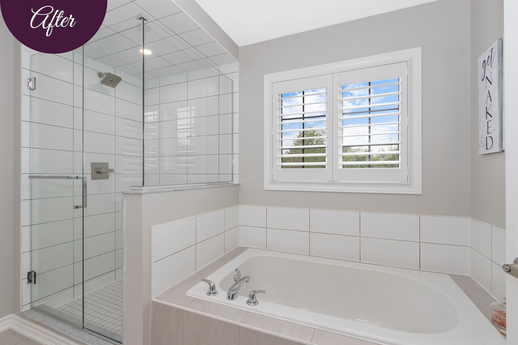 Bathroom Window Shutters by Sensational SEAMS in Newcastle, ON - Room of the Month September 2021