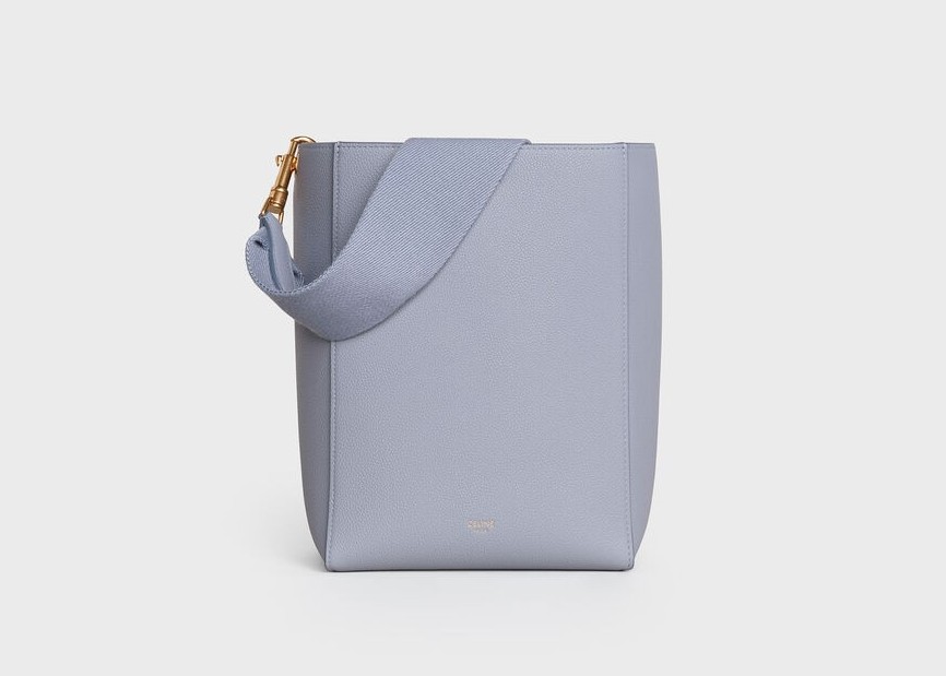 CELINE手袋2020寧靜藍柔軟珠地小牛皮小型SANGLE BUCKET