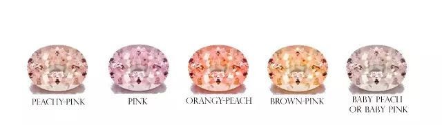 摩根石 (Morganite) 含有錳元素,所以會呈現粉紅色