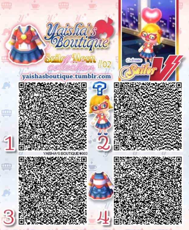 《集合啦!動物森友會》(動物之森)美少女戰士服飾qr code