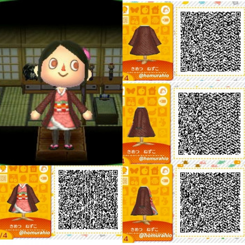 《集合啦!動物森友會》(動物之森)鬼滅之刃服飾qr code