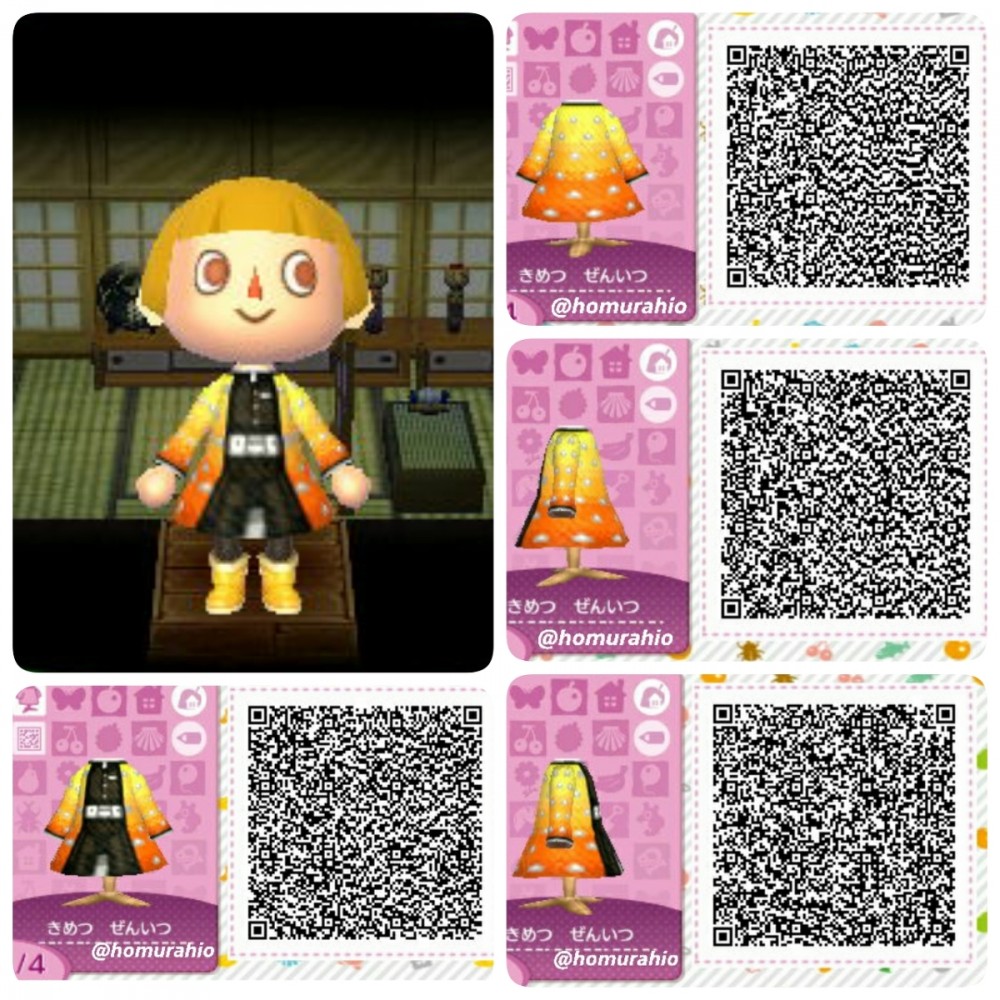 《集合啦!動物森友會》(動物之森)鬼滅之刃服飾qr code
