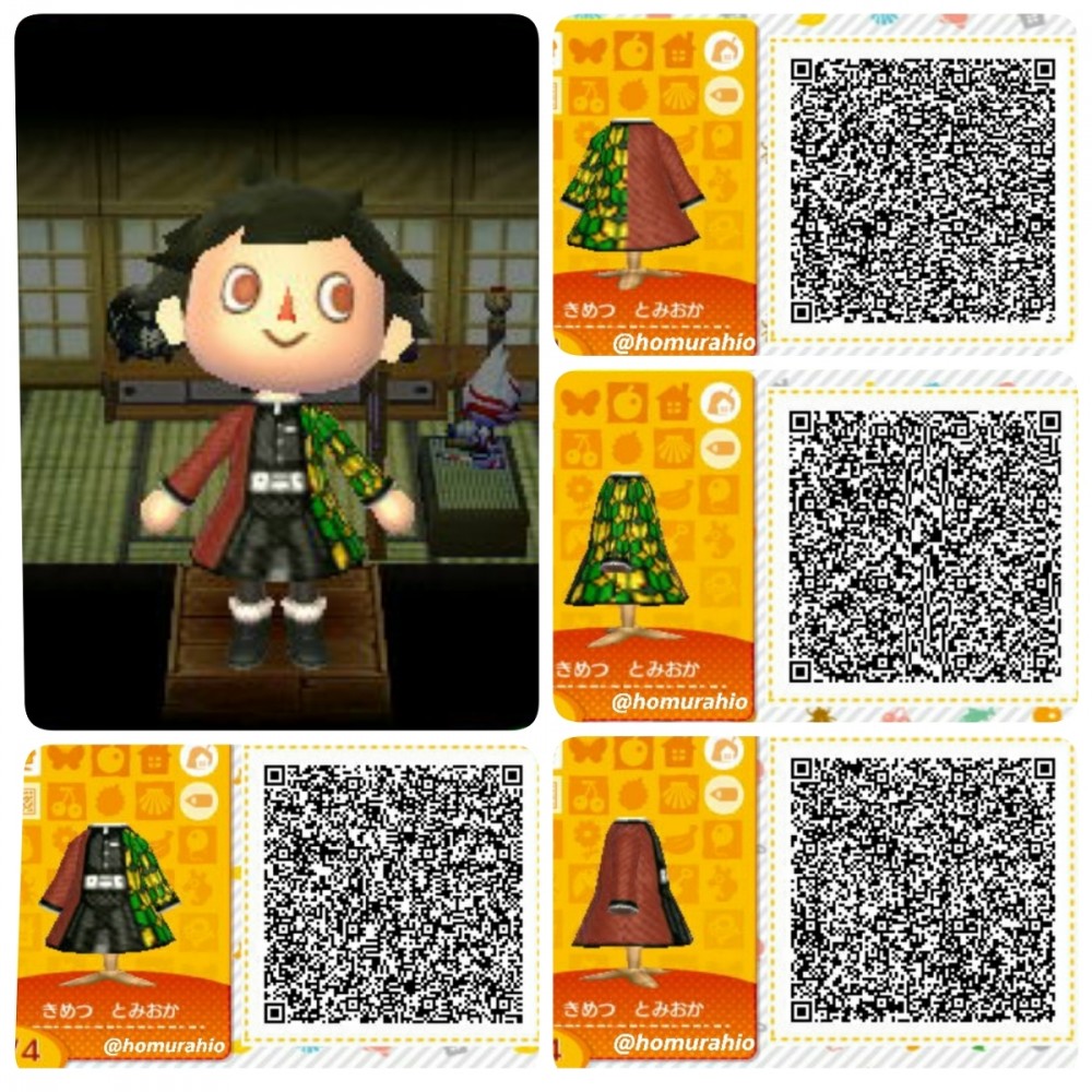 《集合啦!動物森友會》(動物之森)鬼滅之刃服飾qr code