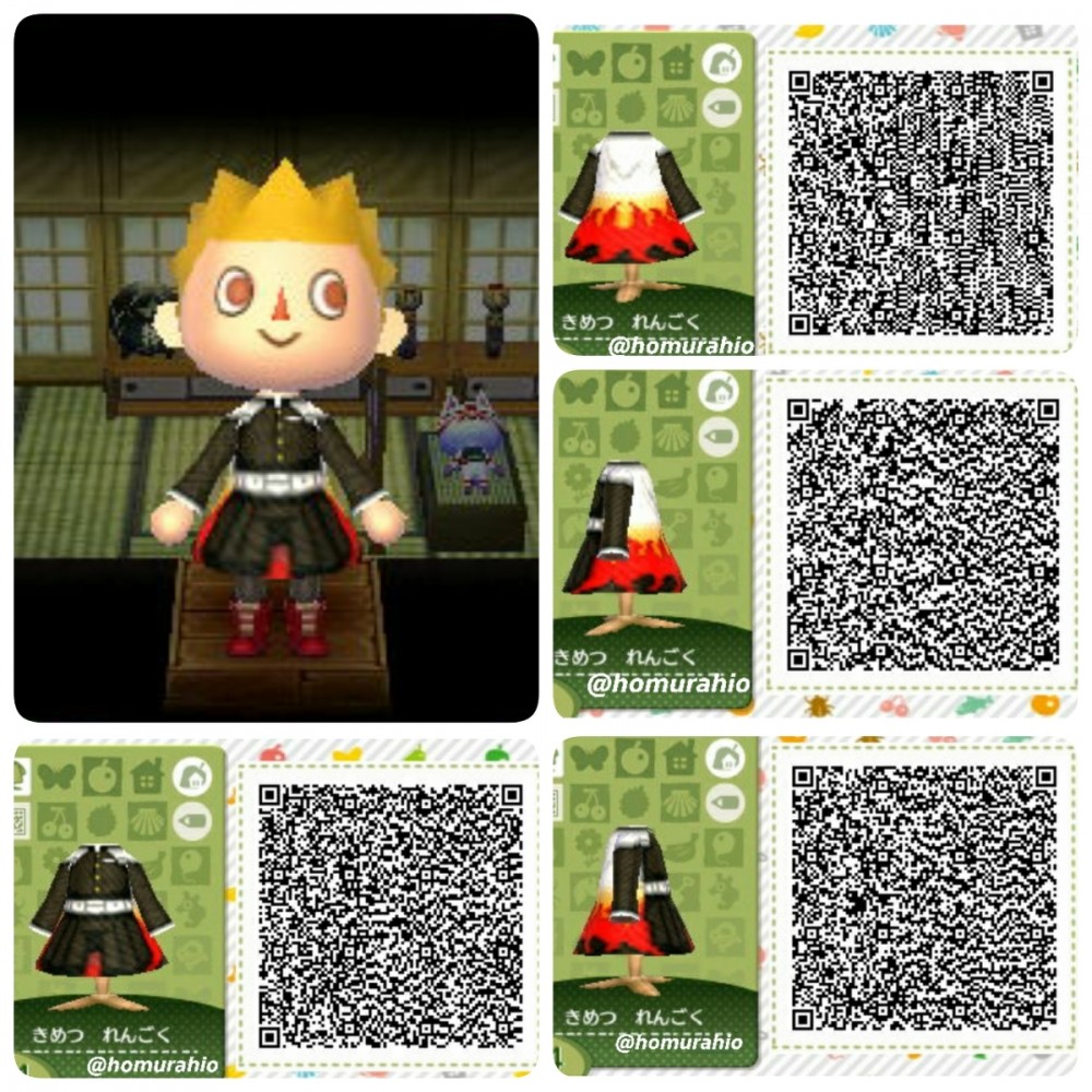 《集合啦!動物森友會》(動物之森)鬼滅之刃服飾qr code
