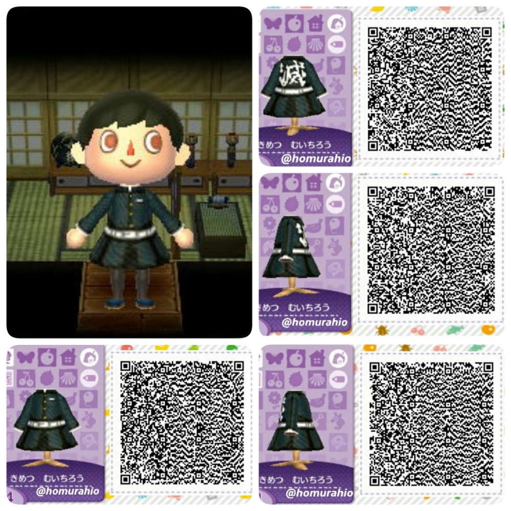 《集合啦!動物森友會》(動物之森)鬼滅之刃服飾qr code