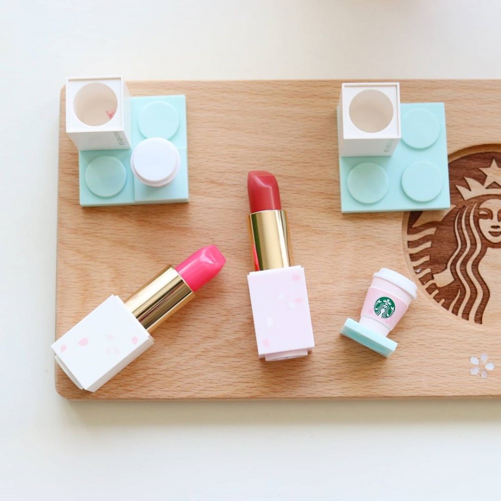 韓國Starbucks櫻花積木唇膏 聯乘Stone Brick