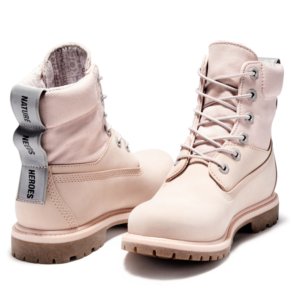 Timberland女款淺粉紅磨砂革休閒中筒靴Women’s Timberland® Premium Waterproof Fabric and Leather Boot