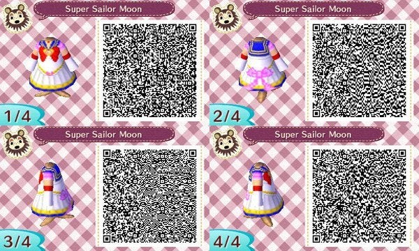 《集合啦!動物森友會》(動物之森)美少女戰士服飾qr code