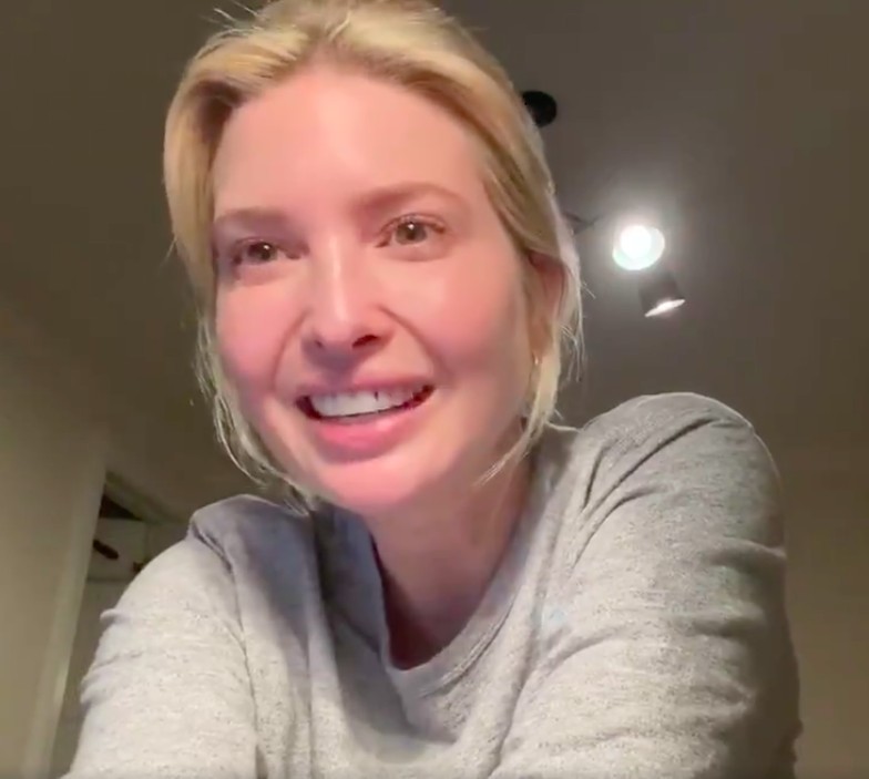 美國總統特朗普38歲女兒伊萬卡Ivanka素顏拍片呼籲在家隔離