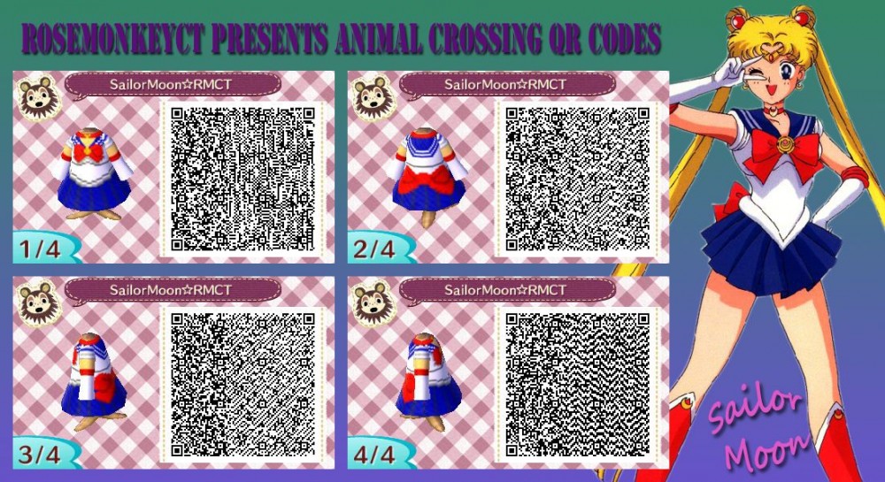 《集合啦!動物森友會》(動物之森)美少女戰士服飾qr code