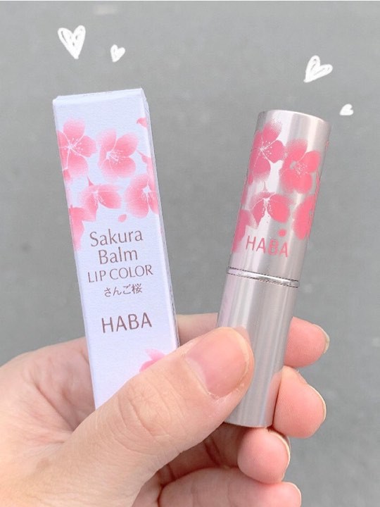 日本HABA櫻花雲石唇膏添加角鯊烷和染井吉野櫻萃取物等保濕美容成分