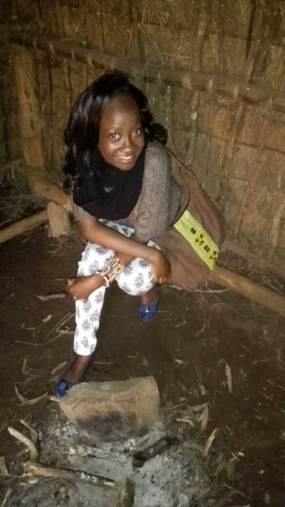 Inside on of the huts at the Bomas of Kenya