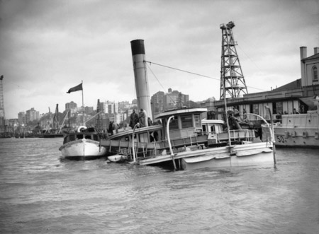 HMAS Kuttabul the morning after the attack. Photo from the Australian War Memorial.