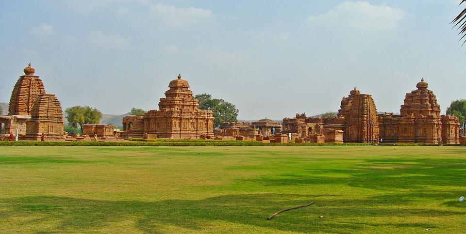 Panorama of the Pattadakal cluster of temples