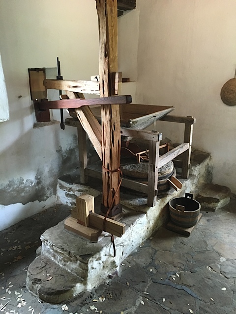 Wheel Room of the gristmill at Mission San Jose. Photo Credit: Kathleen DesOrmeaux June 2015