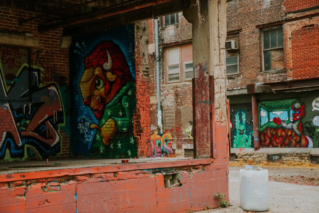 Graffiti art is a prominent part of the Westbottoms