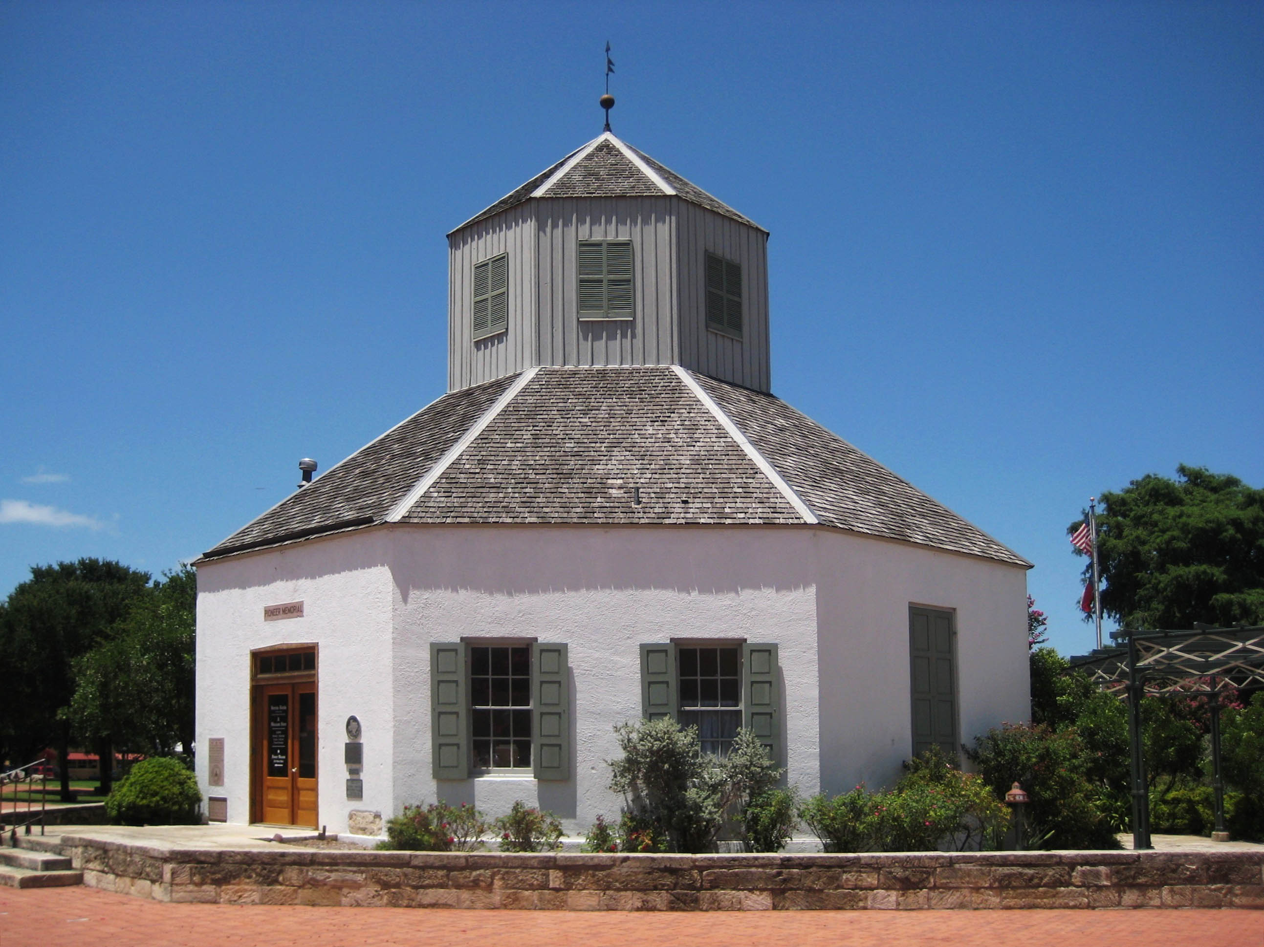 Vereins Kirche building in Fredricksburg, Texas. Example of German architecture. Photo credit: Travis K. Witt July 2010