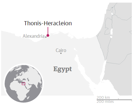 The location of ancient Egyptian city "Thonis-Heracleion" Photo credit: (Shenker, 2016)