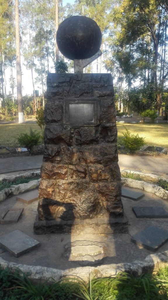 The Monument shown stands with the World UN world Symbol on too of it. This is where the wreckage was found.