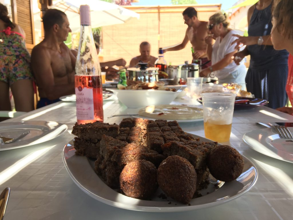 The family during lunch