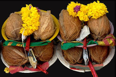Coconut being offered to God