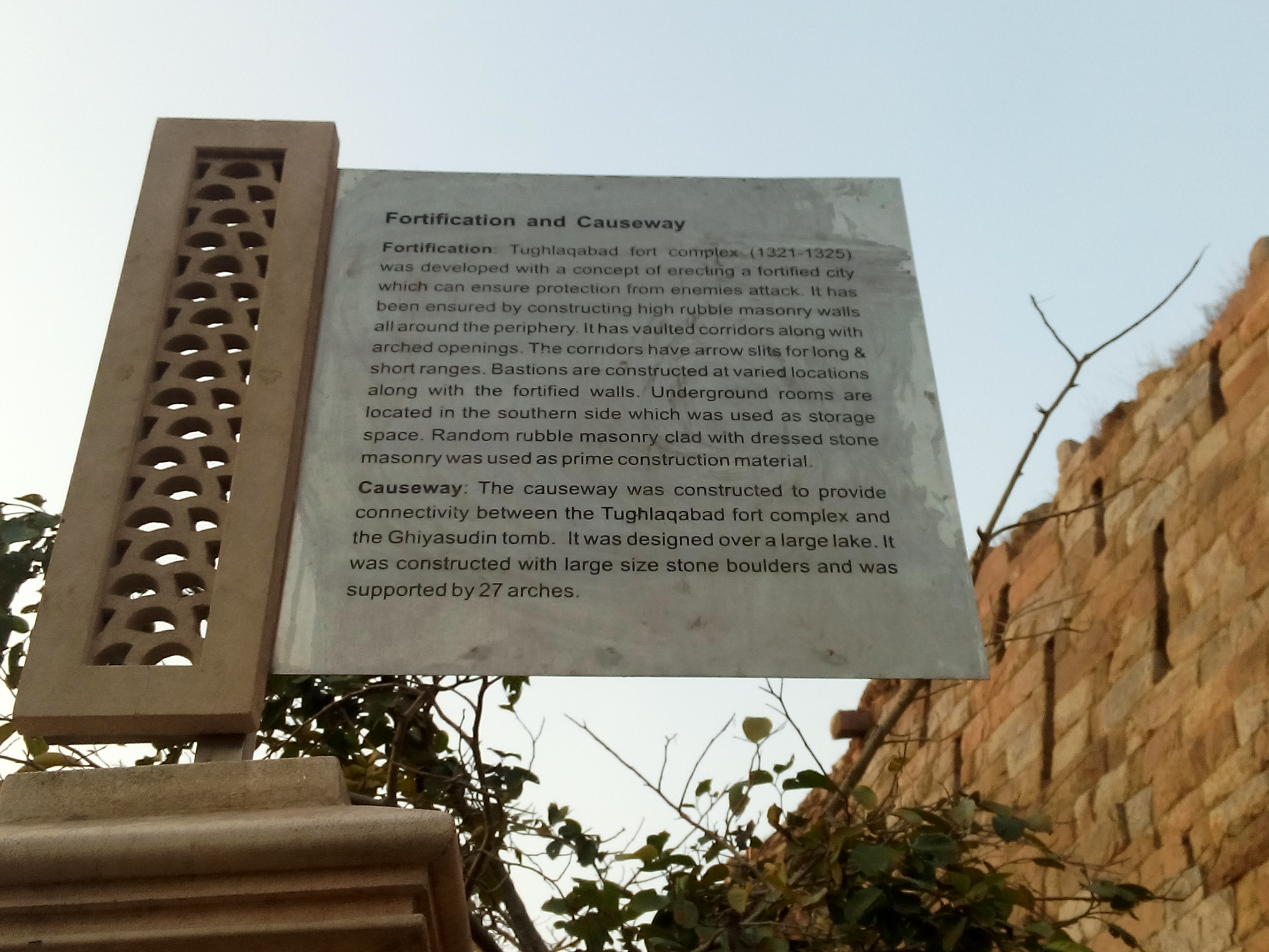 Board outside Tughlaqabad Fort