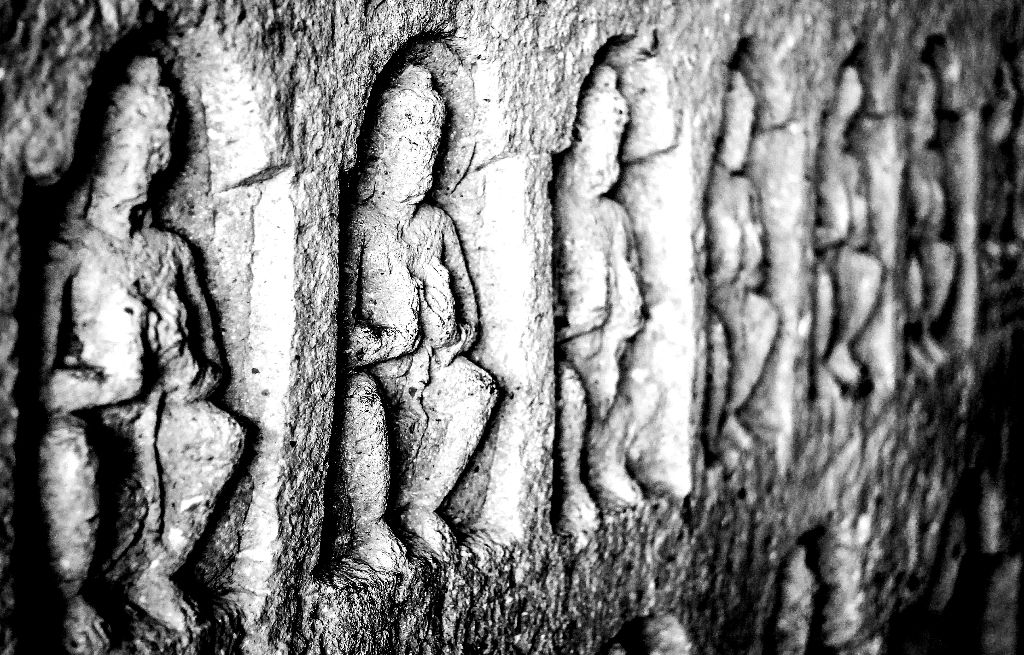 Beautifully hand carved sculptures out of basalt rock mountains
