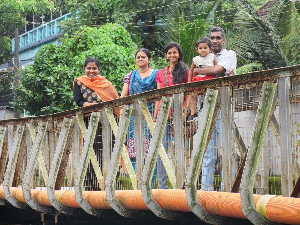 On the bridge connecting tripunithura and poonithiura